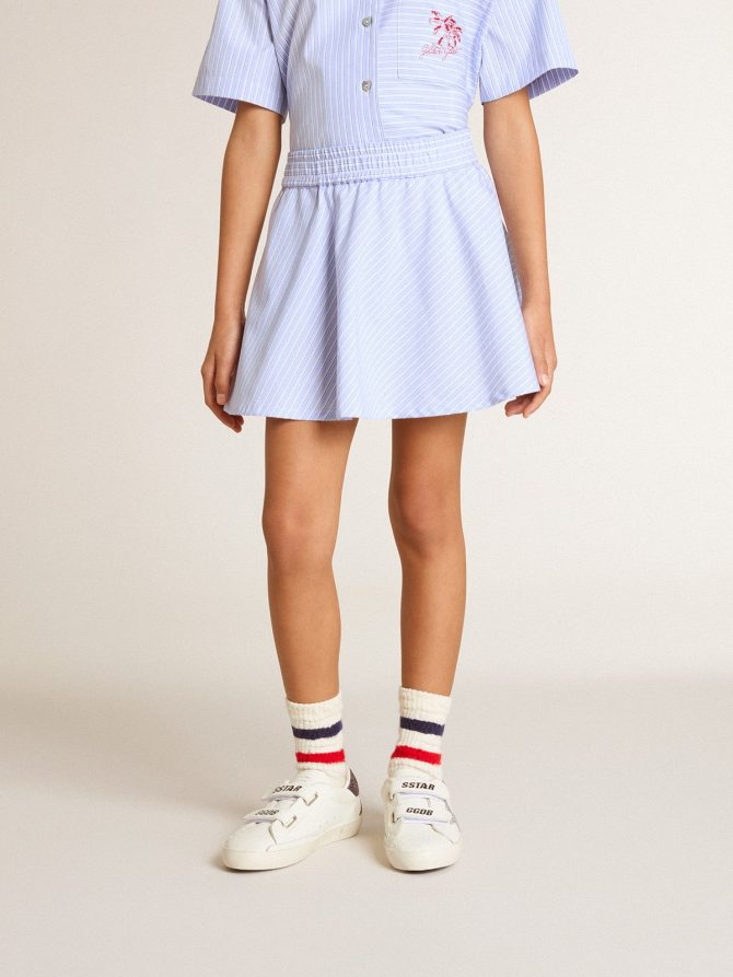 Girls’ skirt with light blue stripes - Image 2