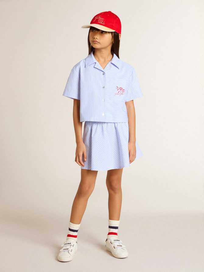 Girls’ skirt with light blue stripes - Image 3