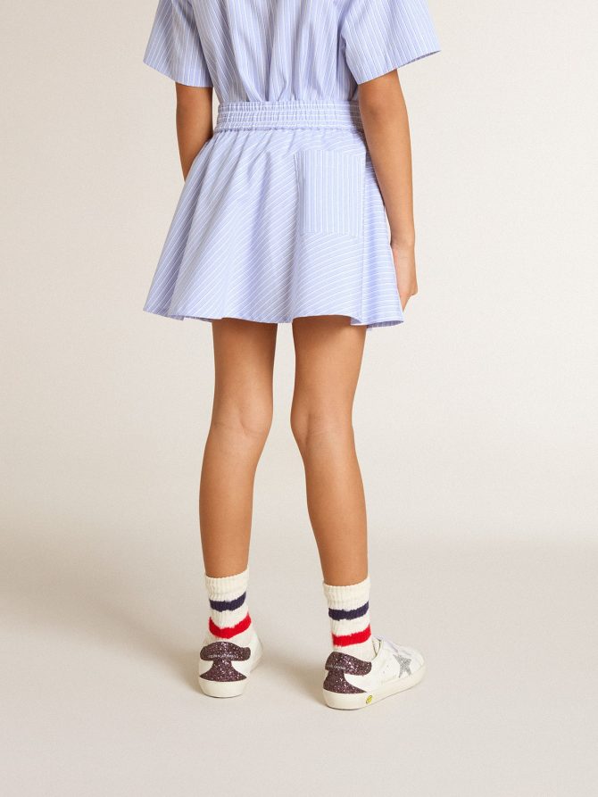 Girls’ skirt with light blue stripes - Image 4