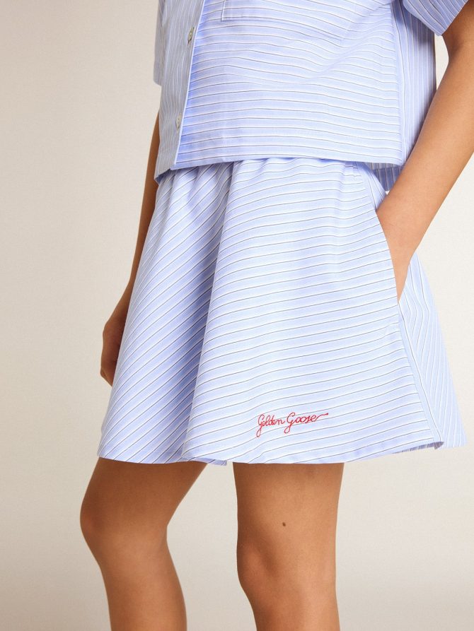 Girls’ skirt with light blue stripes - Image 5