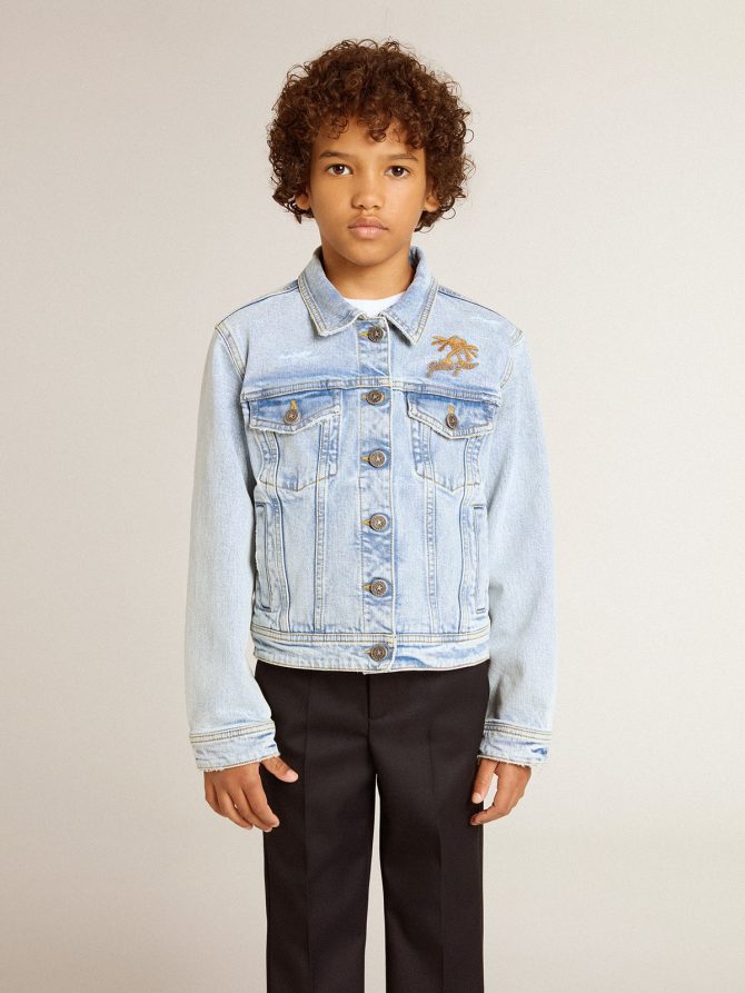 Light denim jacket with embroidery - Image 2