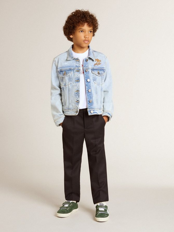 Light denim jacket with embroidery - Image 3