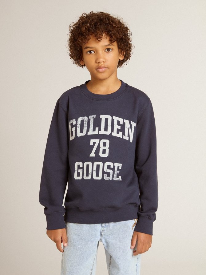 Boys’ dark blue sweatshirt with white print - Image 2