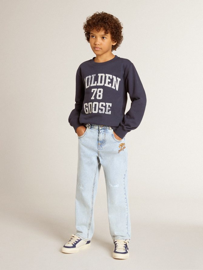 Boys’ dark blue sweatshirt with white print - Image 3