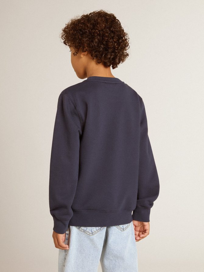 Boys’ dark blue sweatshirt with white print - Image 4