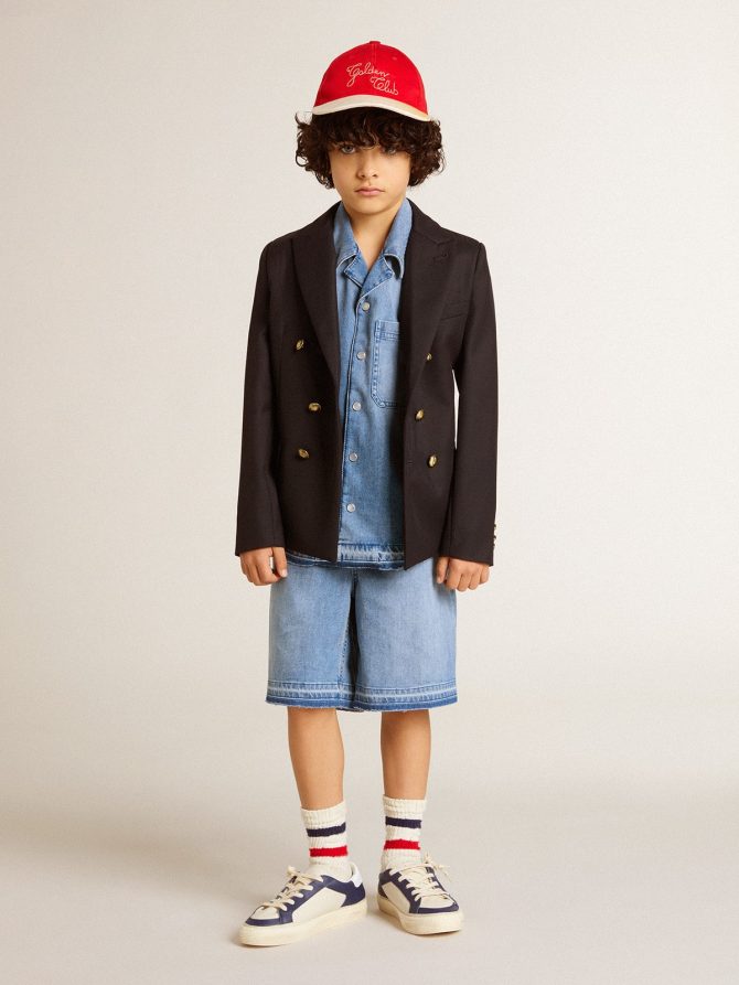 Kids’ denim shorts with embroidery on the back - Image 3