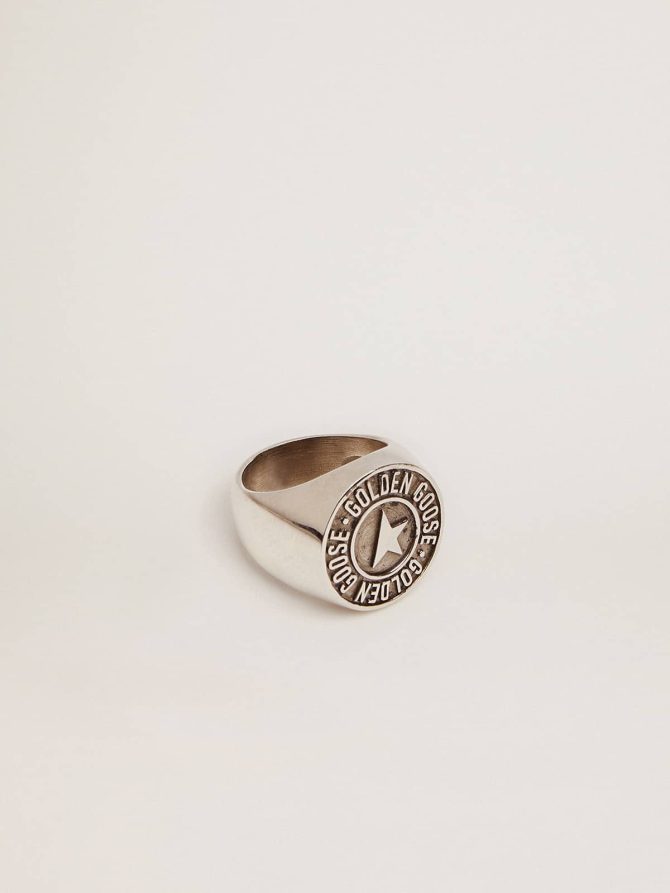 Men’s ring in antique silver color