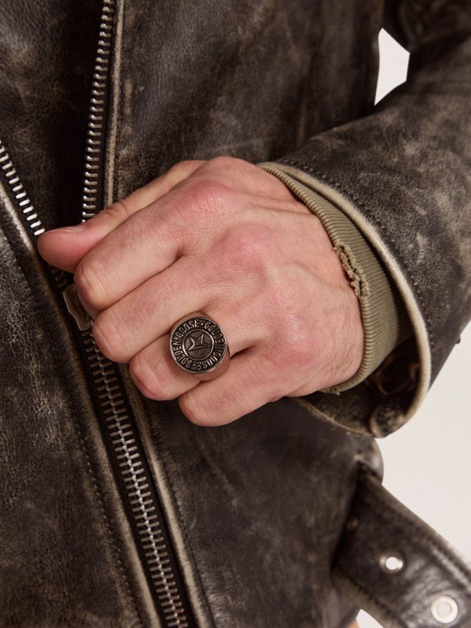 Men’s ring in antique silver color - Image 2