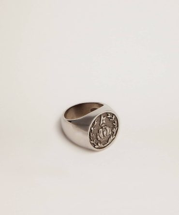 Men’s signet ring in antique silver color
