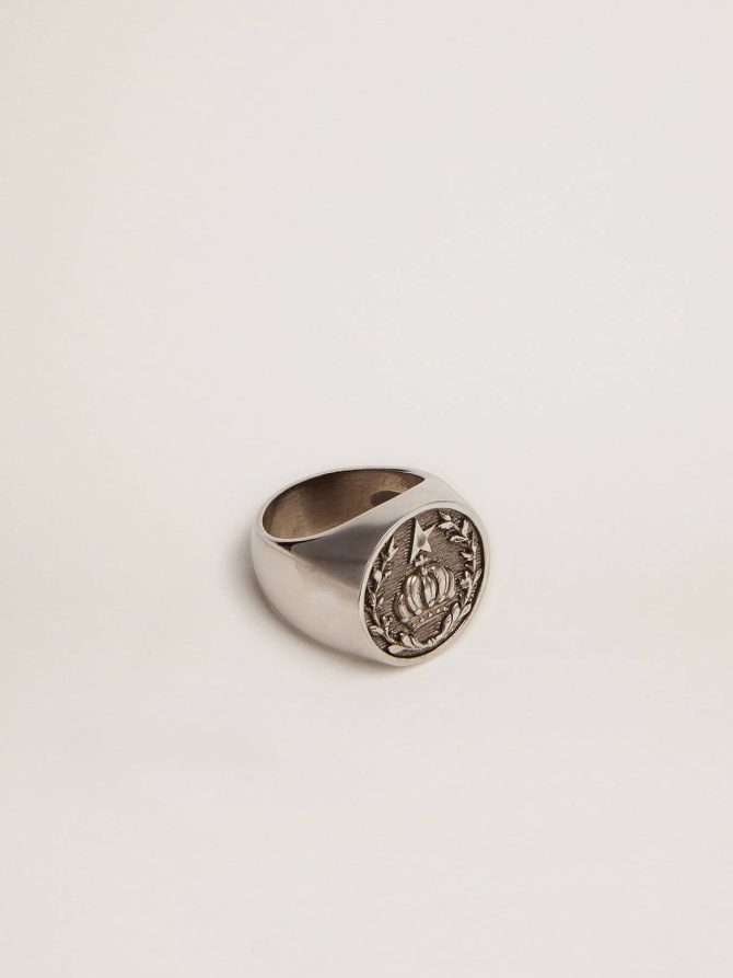 Men’s signet ring in antique silver color