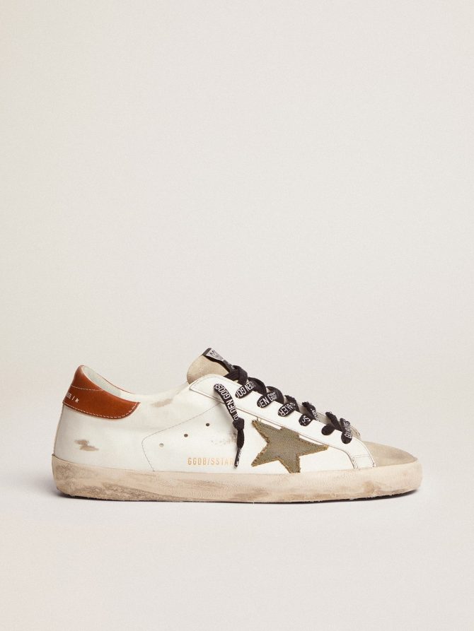 Men’s Super-Star with star in olive green canvas