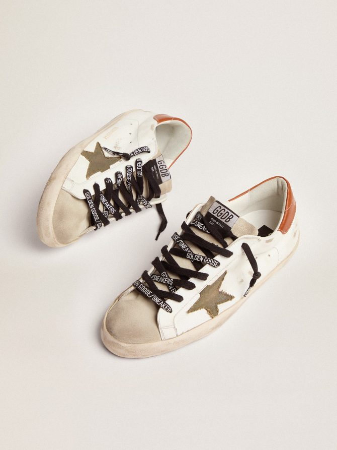 Men’s Super-Star with star in olive green canvas - Image 2