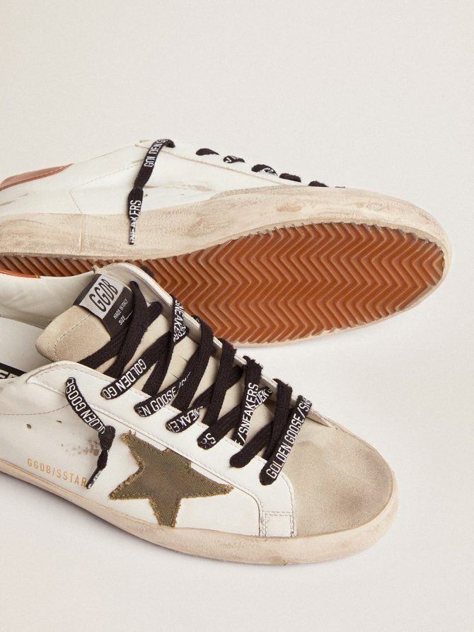 Men’s Super-Star with star in olive green canvas - Image 4