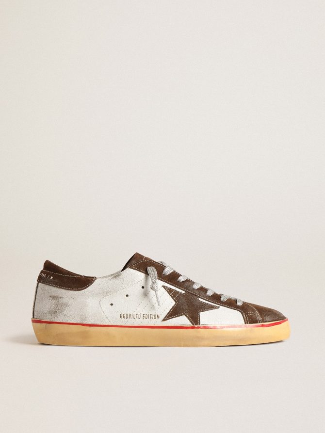 Men’s Super-Star LTD with brown suede star and heel tab