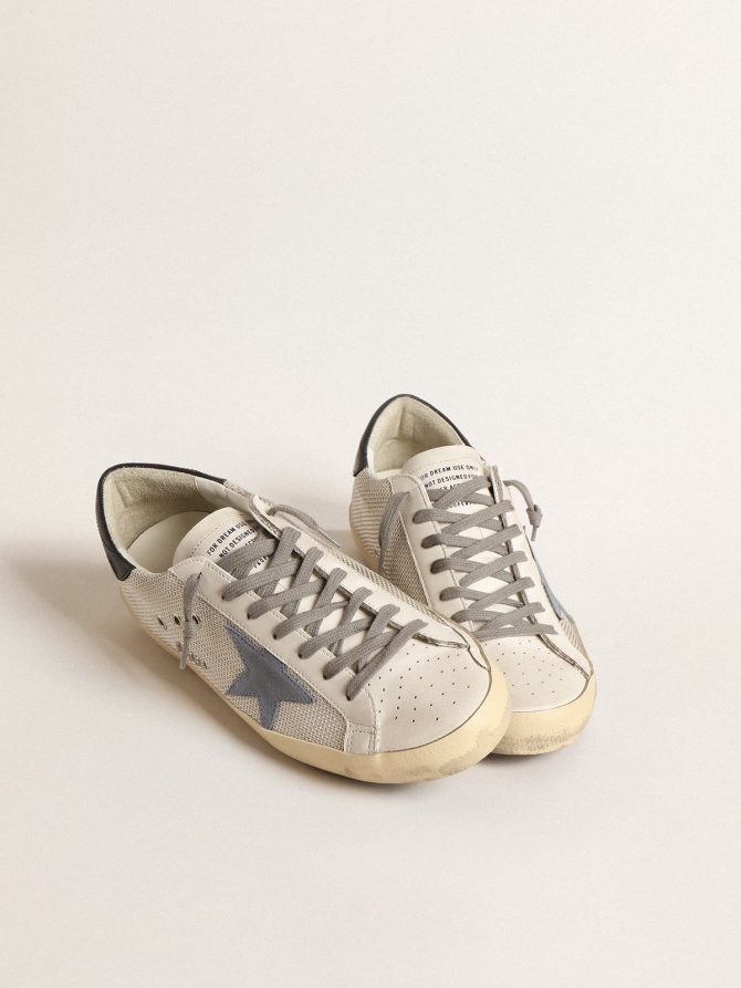 Super-Star in pale silver mesh with light blue suede star - Image 2