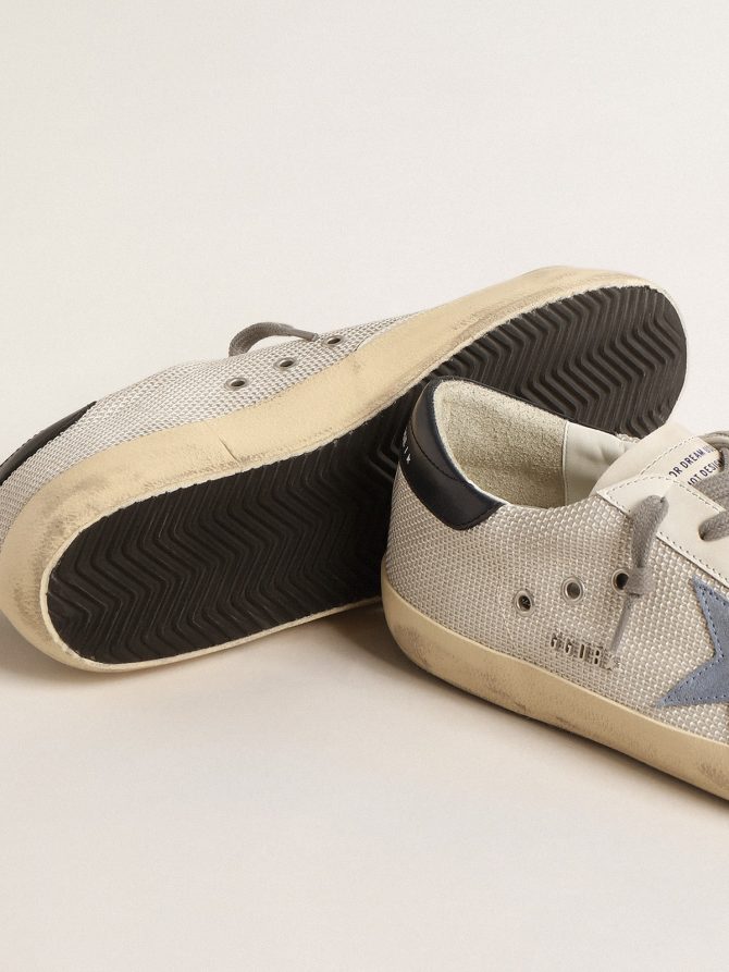 Super-Star in pale silver mesh with light blue suede star - Image 3