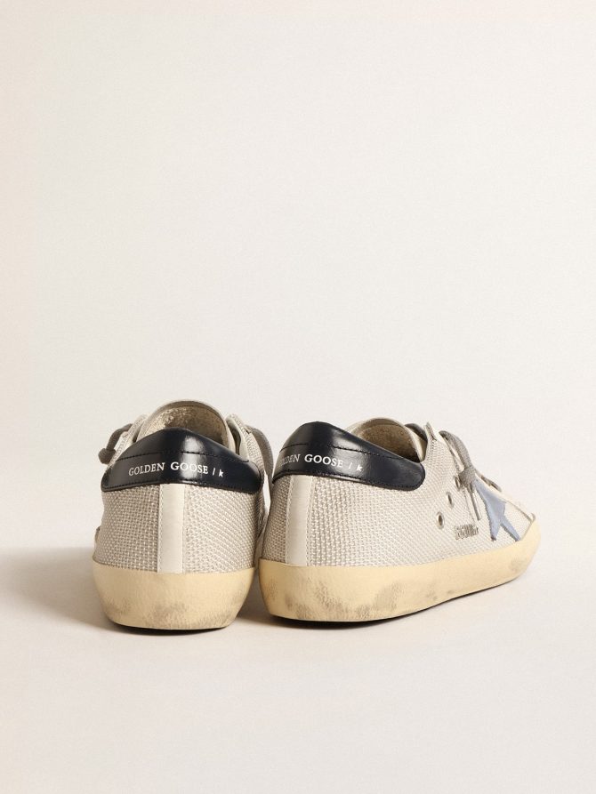 Super-Star in pale silver mesh with light blue suede star - Image 4