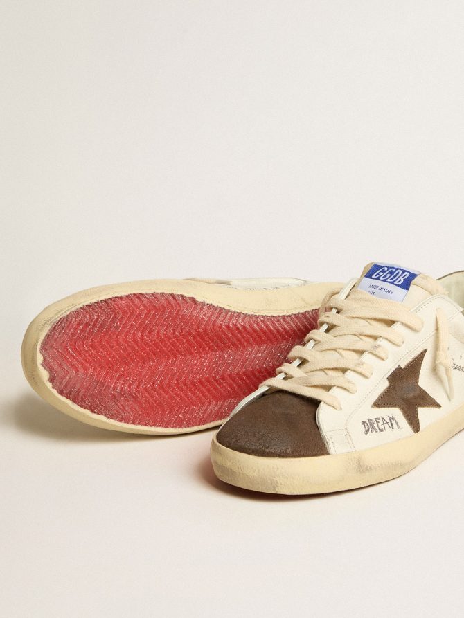Men’s Super-Star LTD in nappa with brown suede star and green heel tab - Image 3