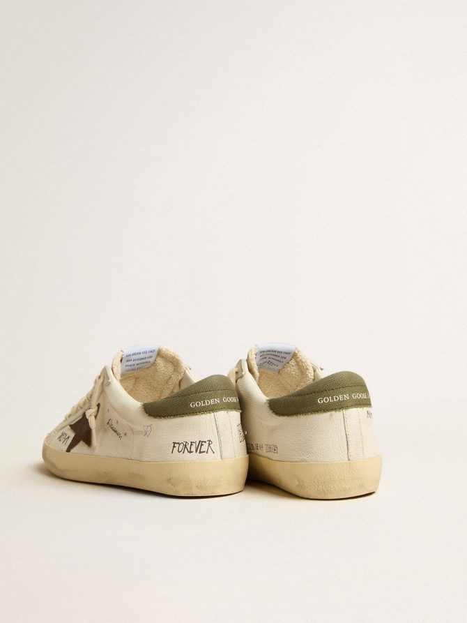 Men’s Super-Star LTD in nappa with brown suede star and green heel tab - Image 4