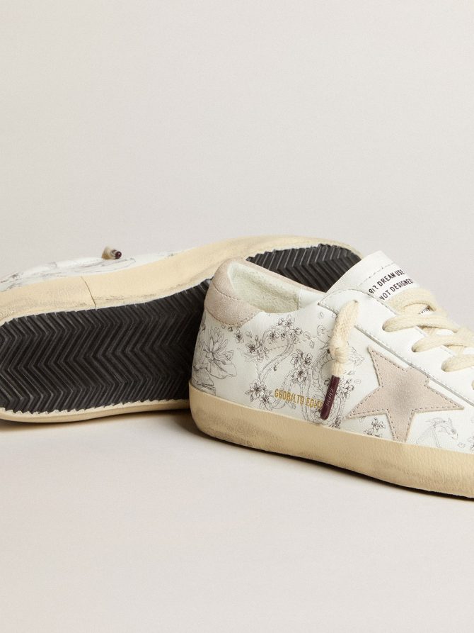 Men’s Super-Star LTD CNY in white leather with lettering on the upper - Image 3