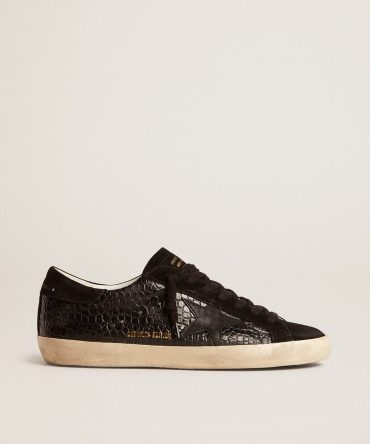 Men’s Super-Star LTD in crocodile-print leather with black suede inserts