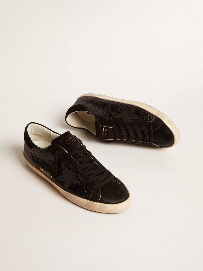 Men’s Super-Star LTD in crocodile-print leather with black suede inserts - Image 2