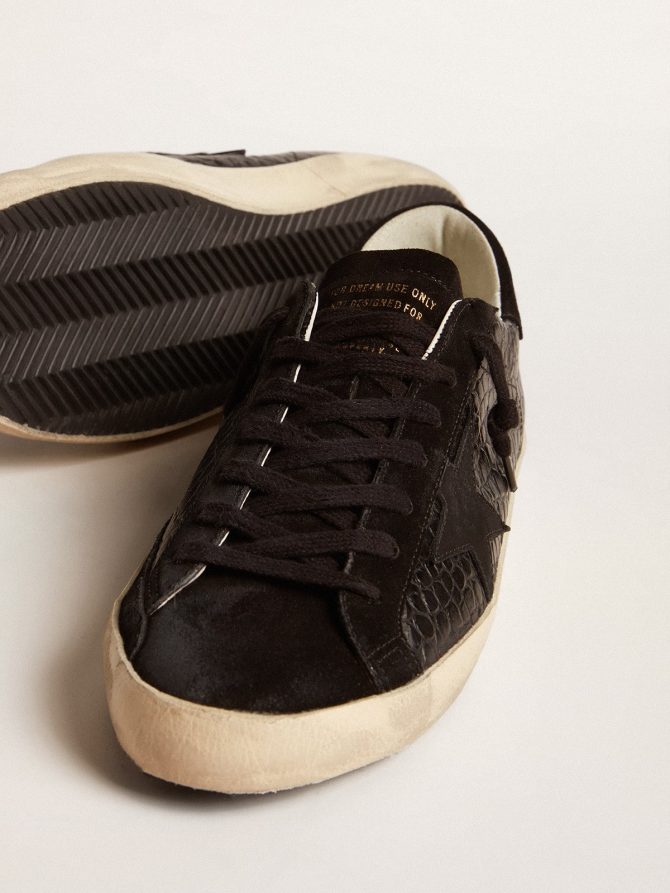 Men’s Super-Star LTD in crocodile-print leather with black suede inserts - Image 3