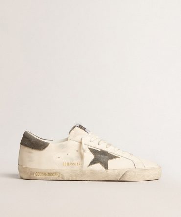 Super-Star in nappa with gray suede star and heel tab