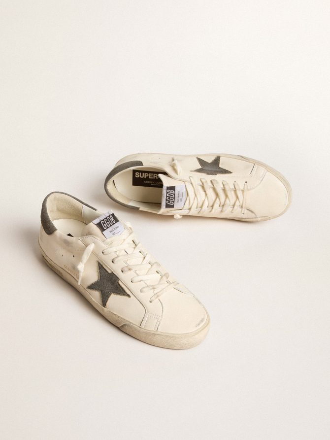 Super-Star in nappa with gray suede star and heel tab - Image 2