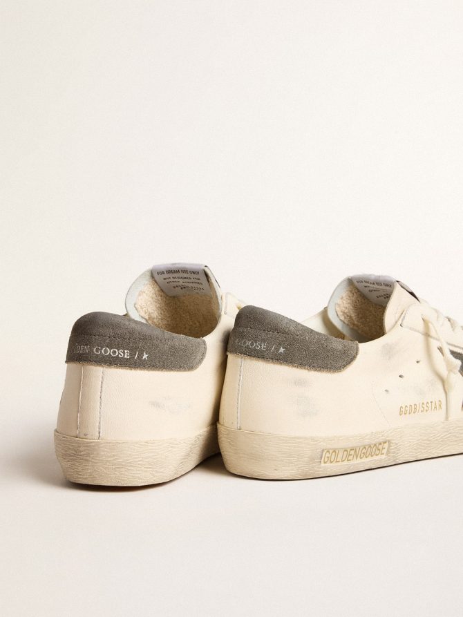 Super-Star in nappa with gray suede star and heel tab - Image 4