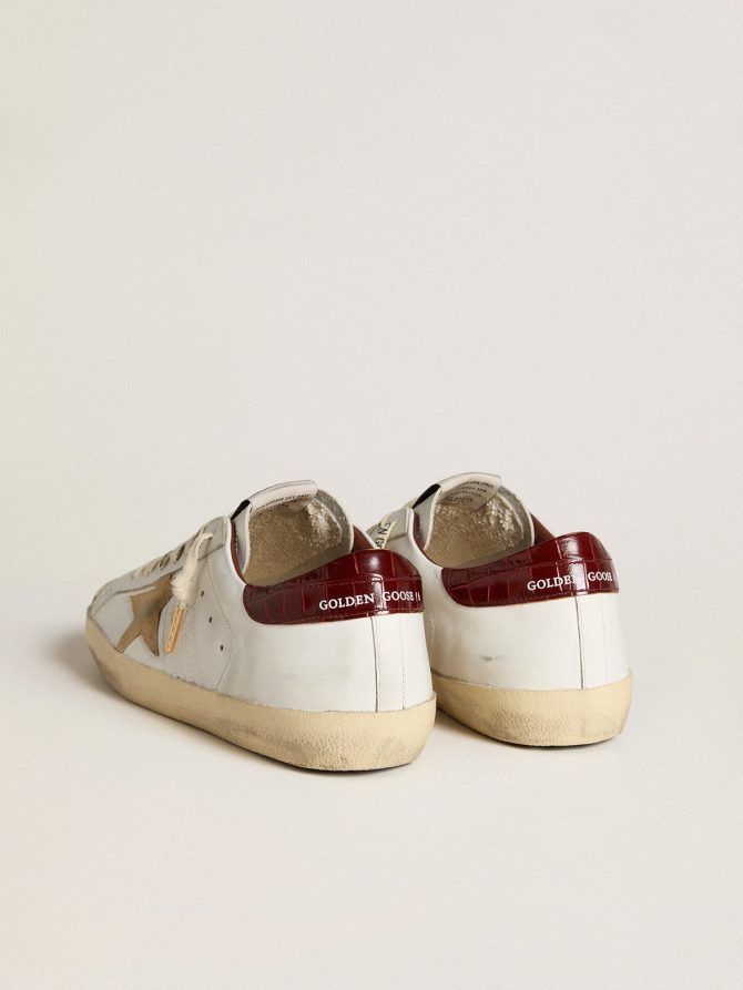 Men’s Super-Star with sand suede star and red croc-print leather heel tab - Image 4