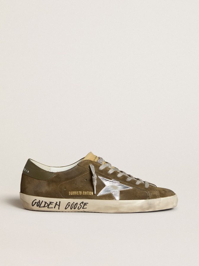 Men’s Super-Star LTD in suede with metallic leather star and leather heel tab