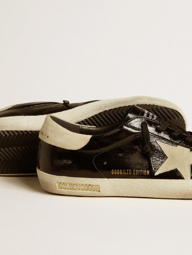 Men’s Super-Star LTD in black patent leather with suede star and heel tab - Image 4