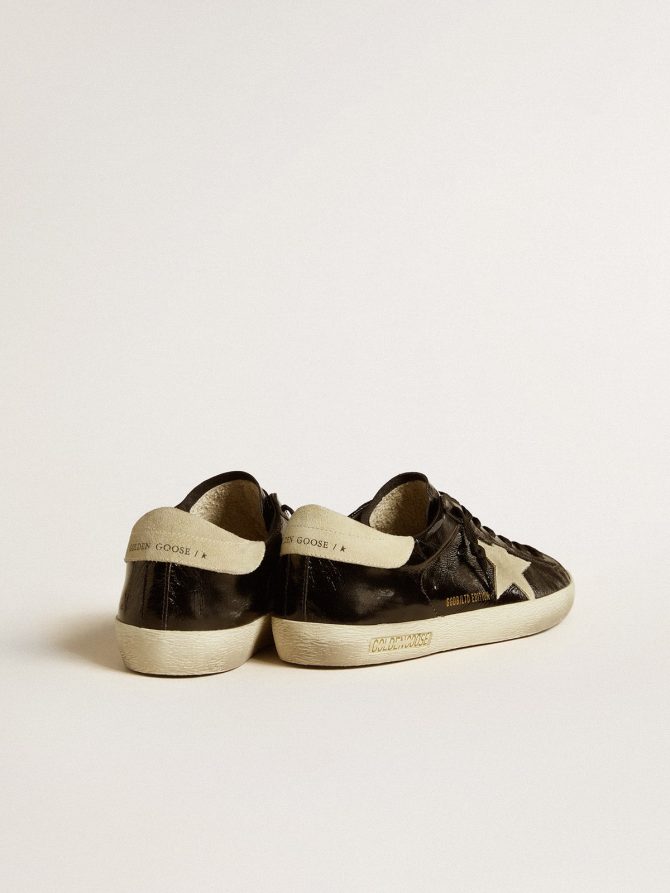 Men’s Super-Star LTD in black patent leather with suede star and heel tab - Image 5