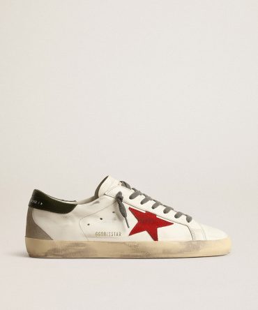 Men’s Super-Star with red suede star and green leather heel tab