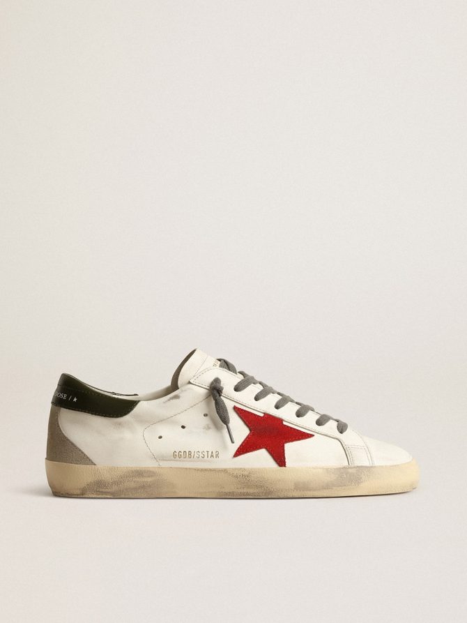 Men’s Super-Star with red suede star and green leather heel tab