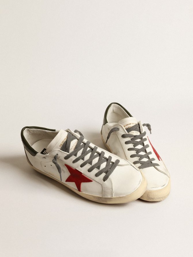 Men’s Super-Star with red suede star and green leather heel tab - Image 2
