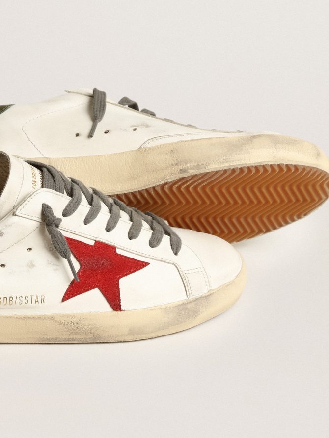 Men’s Super-Star with red suede star and green leather heel tab - Image 4