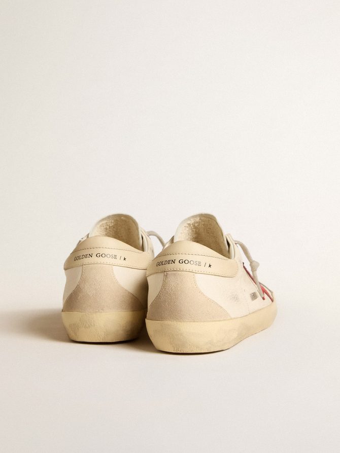 Men’s Super-Star in nappa with red star and cream leather heel tab - Image 5