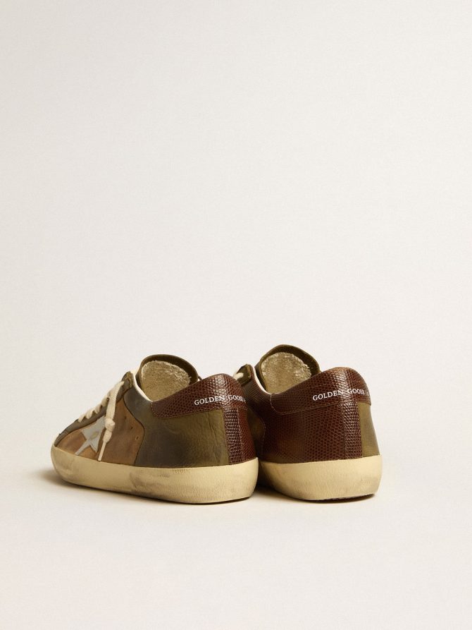 Super-Star LTD in green leather and tobacco-colored suede with silver star - Image 4