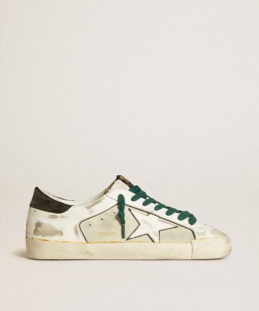 Men’s Super-Star LAB in white leather with white star and black heel tab