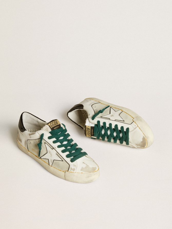 Men’s Super-Star LAB in white leather with white star and black heel tab - Image 2