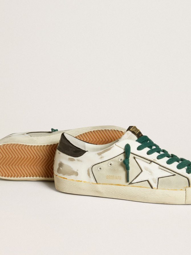 Men’s Super-Star LAB in white leather with white star and black heel tab - Image 3