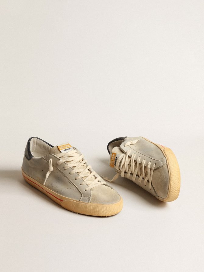 Super-Star in gray nubuck with perforated star and blue heel tab - Image 2