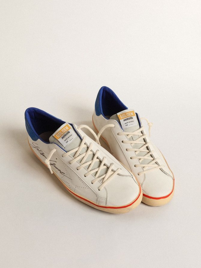 Men’s Super-Star with perforated star and blue suede heel tab - Image 2