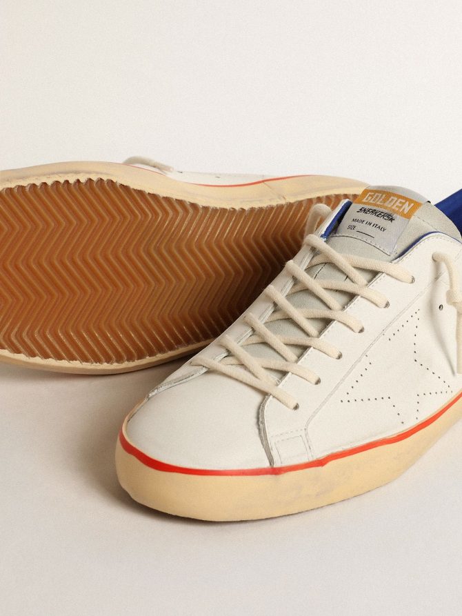 Men’s Super-Star with perforated star and blue suede heel tab - Image 3