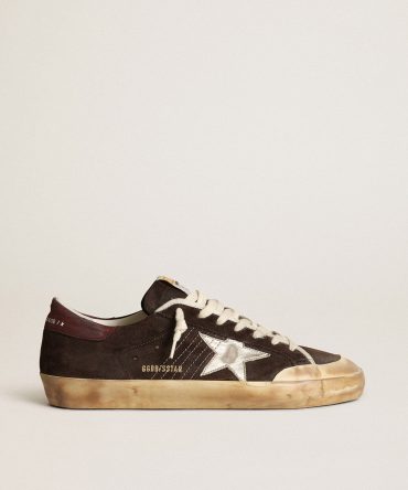 Men’s Super-Star Penstar in brown suede with a platinum star