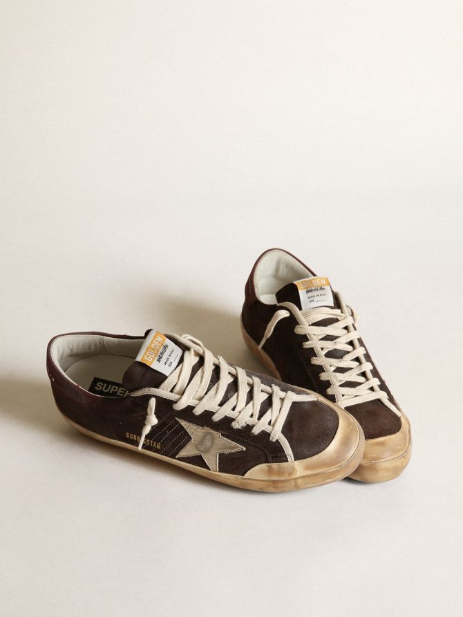 Men’s Super-Star Penstar in brown suede with a platinum star - Image 2