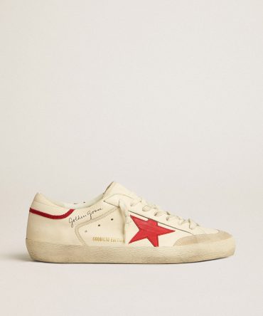Men’s Super-Star LTD in nappa with red leather star and pearl suede toe