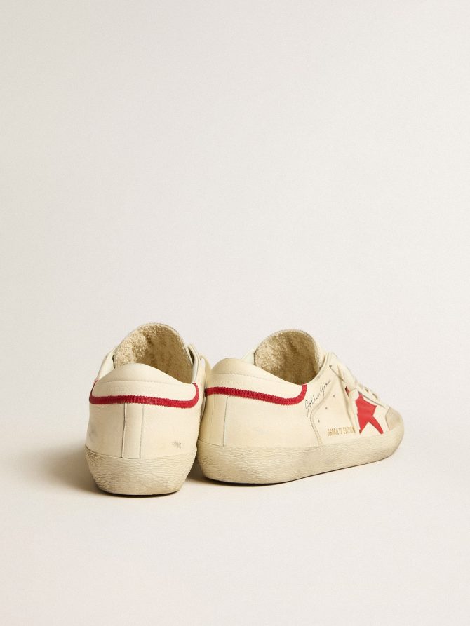 Men’s Super-Star LTD in nappa with red leather star and pearl suede toe - Image 4